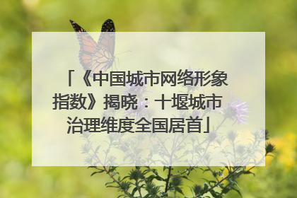 《中国城市网络形象指数》揭晓：十堰城市治理维度全国居首