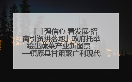 「强信心 看发展·招商引资拼落地」政府托举 绘出蔬菜产业新图景——镇原县甘肃聚广利现代设施蔬菜种植基地见闻
