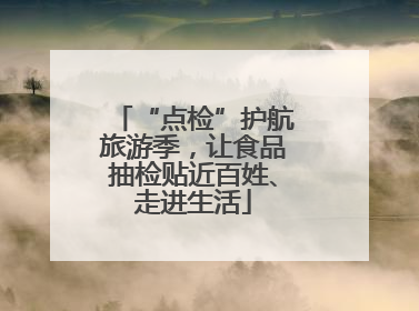 “点检”护航旅游季，让食品抽检贴近百姓、走进生活