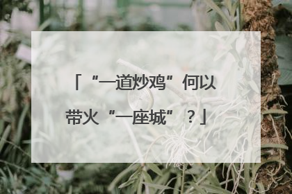 “一道炒鸡”何以带火“一座城”？