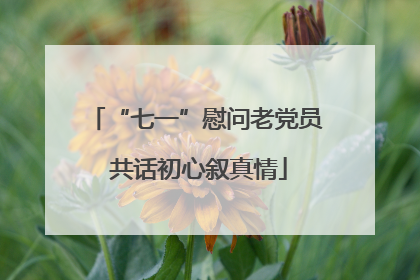 “七一”慰问老党员 共话初心叙真情