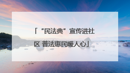 “民法典”宣传进社区 普法惠民暖人心