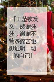 王楚钦发文：感谢莎莎，谢谢不管多痛苦也想证明一切的自己
