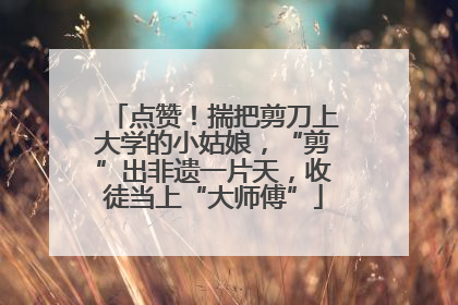 点赞！揣把剪刀上大学的小姑娘，“剪”出非遗一片天，收徒当上“大师傅”