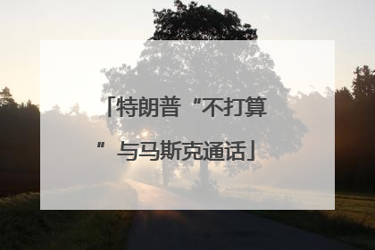 特朗普“不打算”与马斯克通话