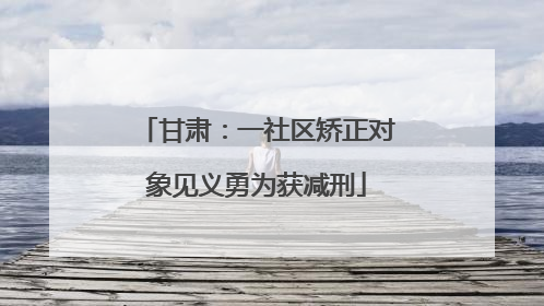 甘肃：一社区矫正对象见义勇为获减刑