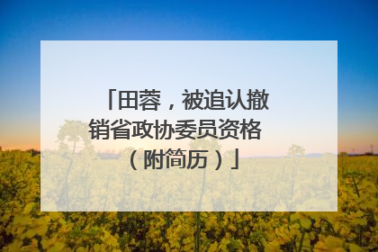 田蓉，被追认撤销省政协委员资格（附简历）