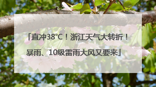 直冲38℃！浙江天气大转折！暴雨、10级雷雨大风又要来