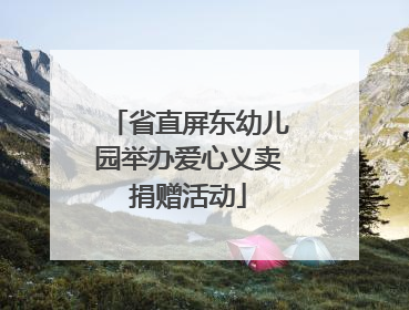 省直屏东幼儿园举办爱心义卖捐赠活动
