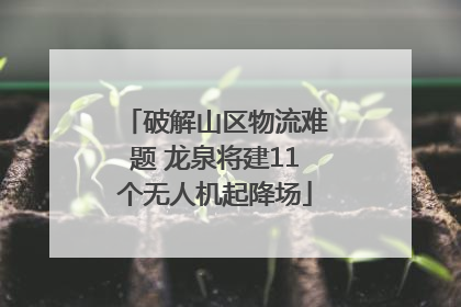 破解山区物流难题 龙泉将建11个无人机起降场