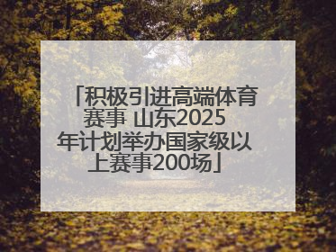 积极引进高端体育赛事 山东2025年计划举办国家级以上赛事200场