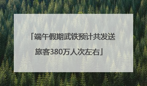 端午假期武铁预计共发送旅客380万人次左右