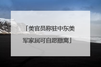 美官员称驻中东美军家属可自愿撤离