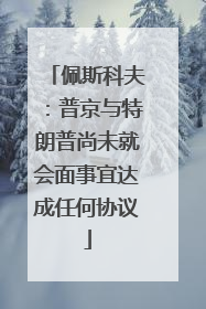 佩斯科夫：普京与特朗普尚未就会面事宜达成任何协议