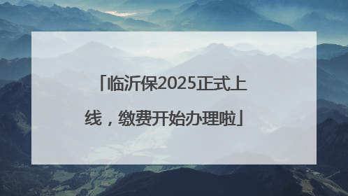 临沂保2025正式上线，缴费开始办理啦