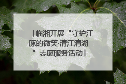 临湘开展“守护江豚的微笑·清江清湖”志愿服务活动