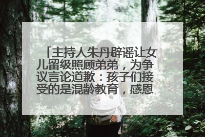 主持人朱丹辟谣让女儿留级照顾弟弟，为争议言论道歉：孩子们接受的是混龄教育，感恩每一条批评