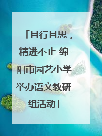 且行且思，精进不止 绵阳市园艺小学举办语文教研组活动