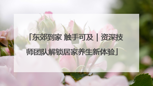 东郊到家 触手可及｜资深技师团队解锁居家养生新体验