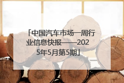 中国汽车市场一周行业信息快报——2025年5月第5期