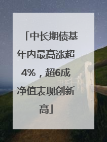 中长期债基年内最高涨超4%，超6成净值表现创新高