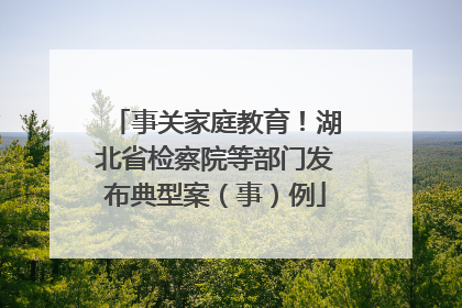 事关家庭教育！湖北省检察院等部门发布典型案（事）例