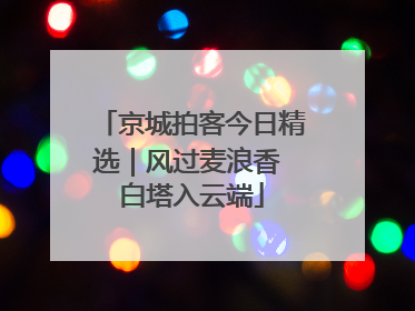 京城拍客今日精选｜风过麦浪香 白塔入云端