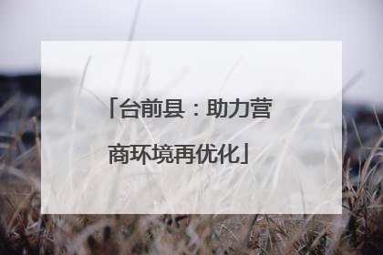 台前县：助力营商环境再优化