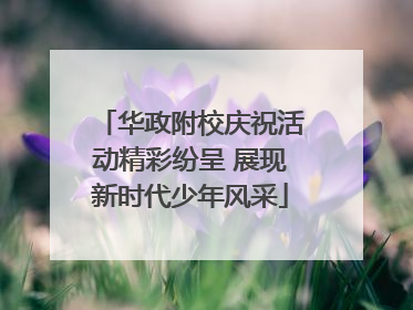 华政附校庆祝活动精彩纷呈 展现新时代少年风采