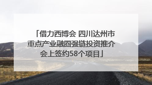 借力西博会 四川达州市重点产业融圈强链投资推介会上签约58个项目