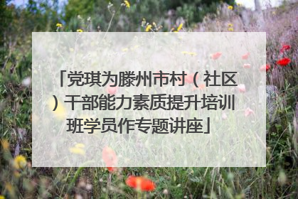 党琪为滕州市村（社区）干部能力素质提升培训班学员作专题讲座