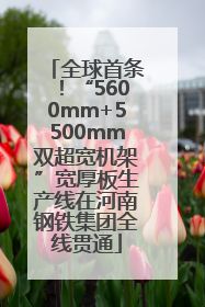 全球首条！“5600mm+5500mm双超宽机架”宽厚板生产线在河南钢铁集团全线贯通