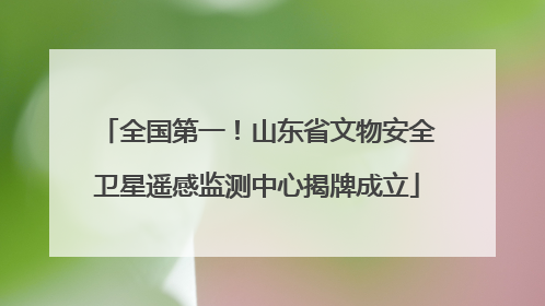 全国第一！山东省文物安全卫星遥感监测中心揭牌成立