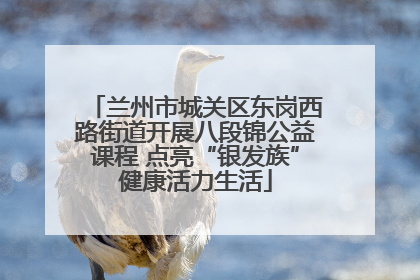 兰州市城关区东岗西路街道开展八段锦公益课程 点亮“银发族”健康活力生活