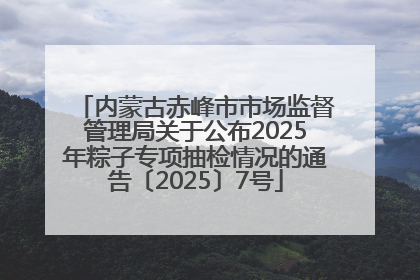 内蒙古赤峰市市场监督管理局关于公布2025年粽子专项抽检情况的通告〔2025〕7号