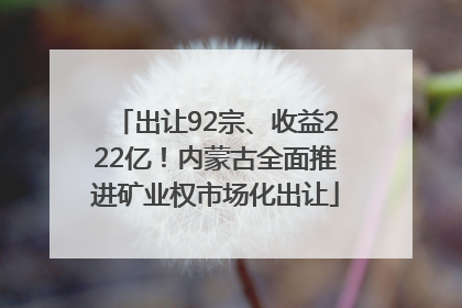出让92宗、收益222亿！内蒙古全面推进矿业权市场化出让