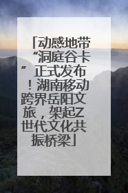 动感地带“洞庭谷卡”正式发布！湖南移动跨界岳阳文旅，架起Z世代文化共振桥梁