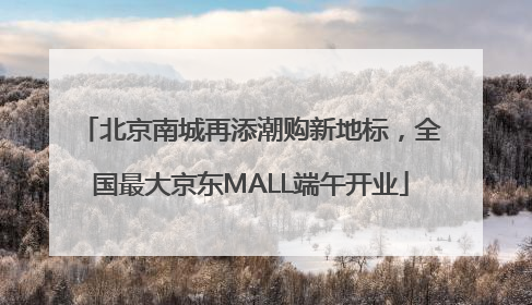 北京南城再添潮购新地标，全国最大京东MALL端午开业