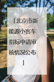 北京市新能源小客车指标申请审核情况公布