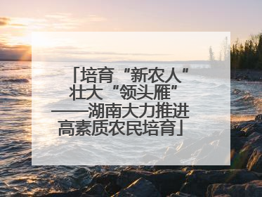 培育“新农人” 壮大“领头雁”——湖南大力推进高素质农民培育