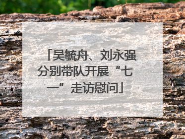 吴毓舟、刘永强分别带队开展“七一”走访慰问