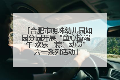 合肥市明珠幼儿园如园分园开展“童心撞端午 欢乐‘粽’动员”六一系列活动