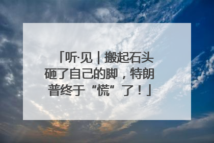听·见｜搬起石头砸了自己的脚，特朗普终于“慌”了！
