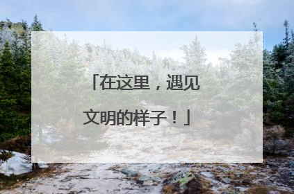 在这里，遇见文明的样子！