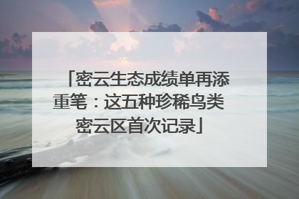 密云生态成绩单再添重笔：这五种珍稀鸟类密云区首次记录