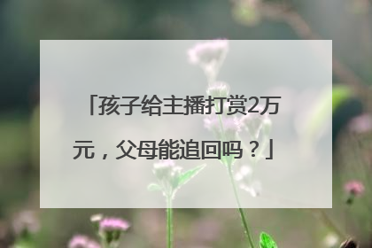 孩子给主播打赏2万元，父母能追回吗？