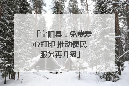 宁阳县：免费爱心打印 推动便民服务再升级