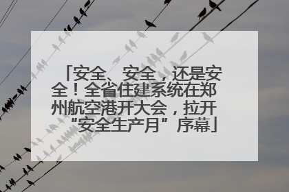 安全、安全，还是安全！全省住建系统在郑州航空港开大会，拉开“安全生产月”序幕