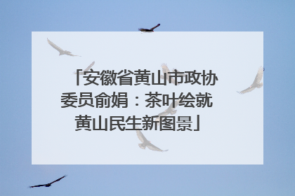 安徽省黄山市政协委员俞娟：茶叶绘就黄山民生新图景