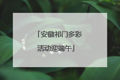 安徽祁门多彩活动迎端午